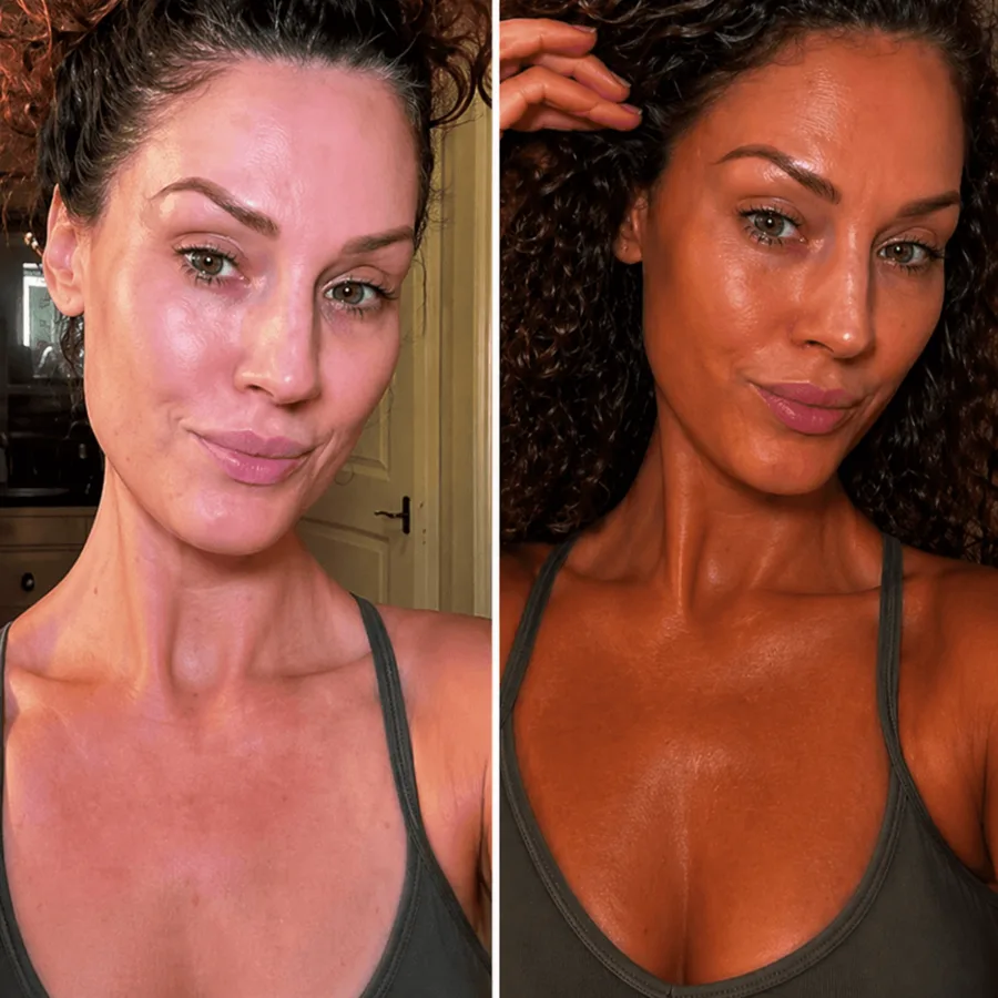Before and after tanning visual
